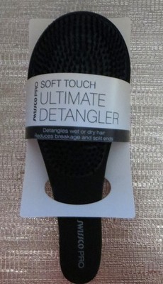 SWISSCO PRO Black SoftTouch Ultimate Detangler Brush  Wet /Dry Hair NEW/pk
