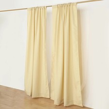 CHAMPAGNE 2 Drapery Panels 8 ft Polyester Backdrop CURTAINS Rod Pockets Party
