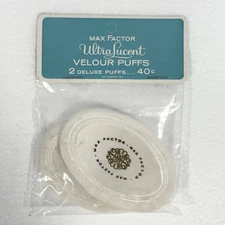 Vintage Max Factor Velour Deluxe Puffs UltraLucent 2-Pack Classic New Sealed NOS