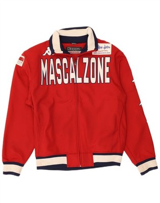 Kappa Mens Graphic Tracksuit Top Jacket Medium Red Colourblock Polyester JH20