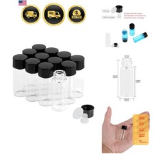 4ml Clear Glass Vials with Screw Caps and Plastic Stoppers, 1 Dram Small Liqu...