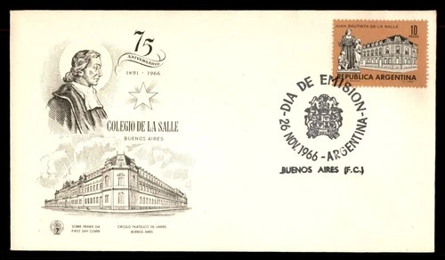 Mayfairstamps Argentina FDC 1966 Juan Bautista de la Salle and College First Day