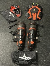 All-Star MFPRA 15 in Padded Catcher's Gear Set w/ Bag Black/Orange (4pc)