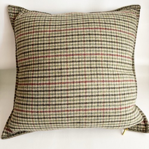 Ralph Lauren Grosvner Plaid Lambswool Throw Pillow Scotland 2 Sided NWT 24x24 - Picture 2 of 8
