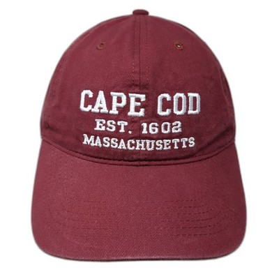 Cape Cod Est. 1602 Massachusetts Strapback Baseball Cap Red One Size Embroidered