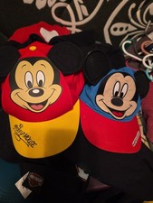 2 Youth Mickey Mouse Disney Hats. Some Damage Check Photos