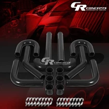3" 8PC ALUMINUM FMIC TURBO INTERCOOLER BLACK 90 +45 ELBOW+U-PIPE+HOSE DIY KIT