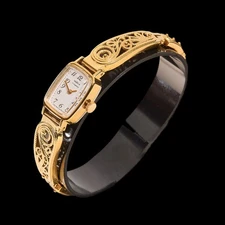 NOS Chaika Women's Watch Gold Plated Filigree Bracelet Mechanical 17 Jewels