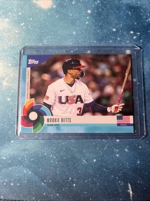 2023 Topps World Baseball Classic Global Stars Aqua Blue /99 Mookie Betts #30