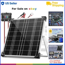 12V Solar Battery Charger Waterproof 20W Trickle Power Kit with Smart Controller