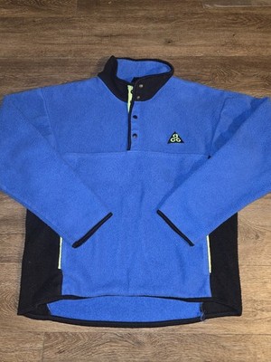 Vintage Nike ACG Trango Tower Snap T Fleece Pullover Jacket 90s USA Blue Mens M