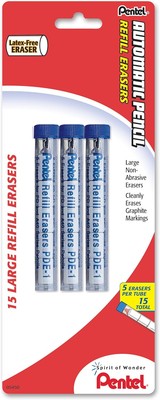Pentel Refill Eraser for AL, Ax and PD Series 5 Count (Pack of 3), Red 