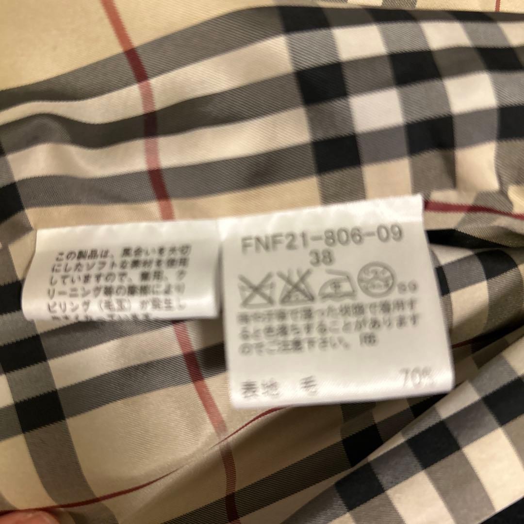 Burberry Blue Label Peacoat Black Wool With Check Pattern Size 38 For Women thumbnail 8