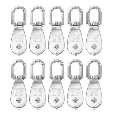 M20 Single Pulley Block Loading 200lbs, BNYZWOT 10 Pack 304 10pcs 
