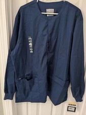 NEW WONDERWINK EVERYDAY DURABLE STRECH COMFORT SCRUB WARM UP JACKET NAVY 2XL