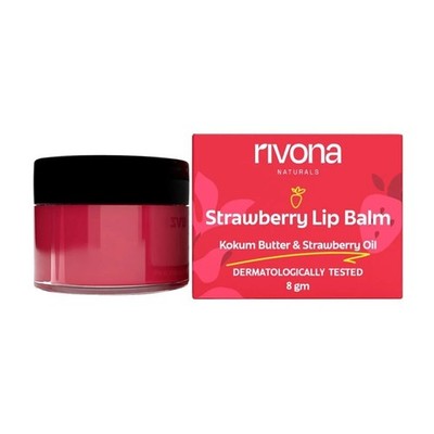 Rivona Naturals Strawberry Lip Balm Moisturising Lips 8g