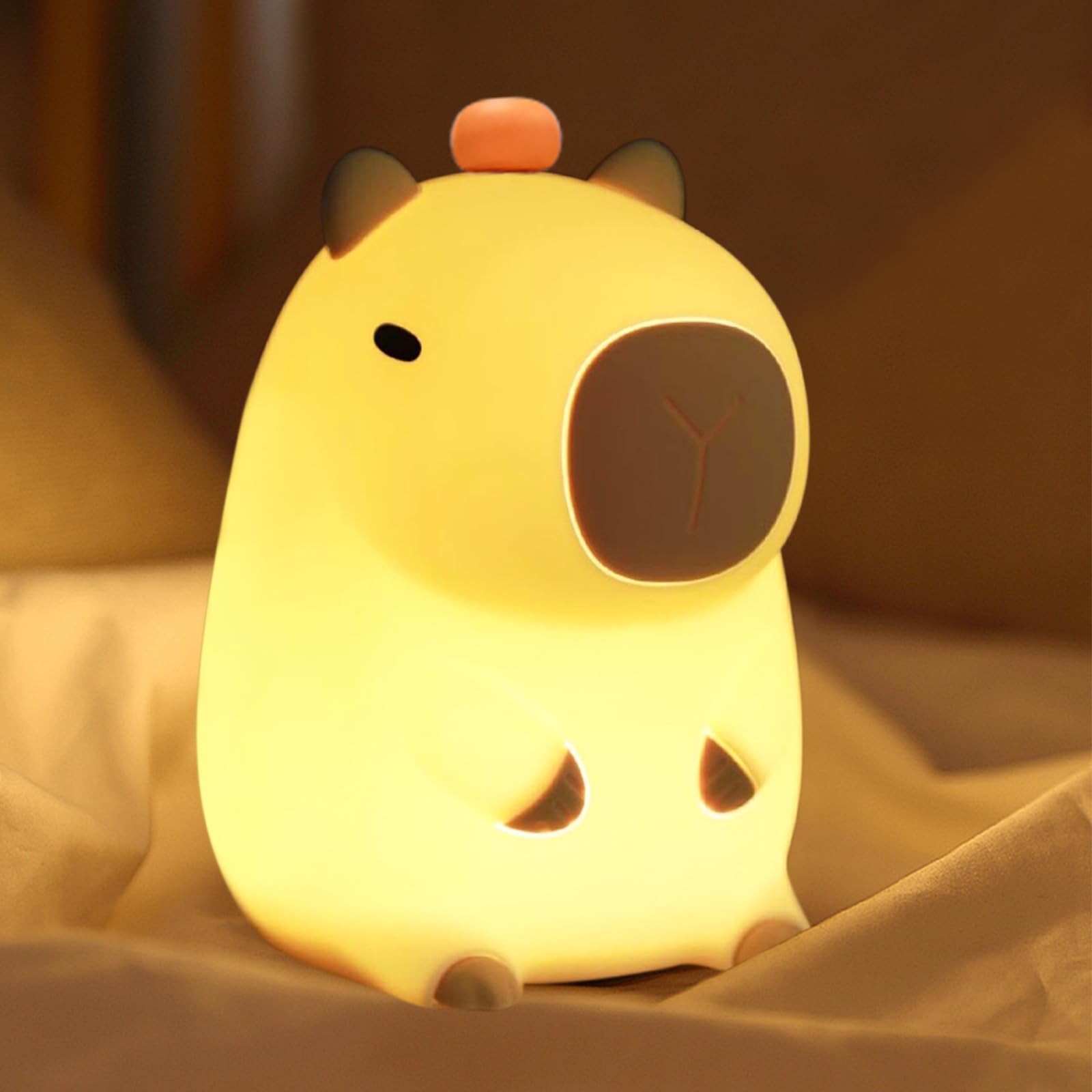 Veilleuse Capybara rechargeable en silicone lavable pour chambre d'enfant