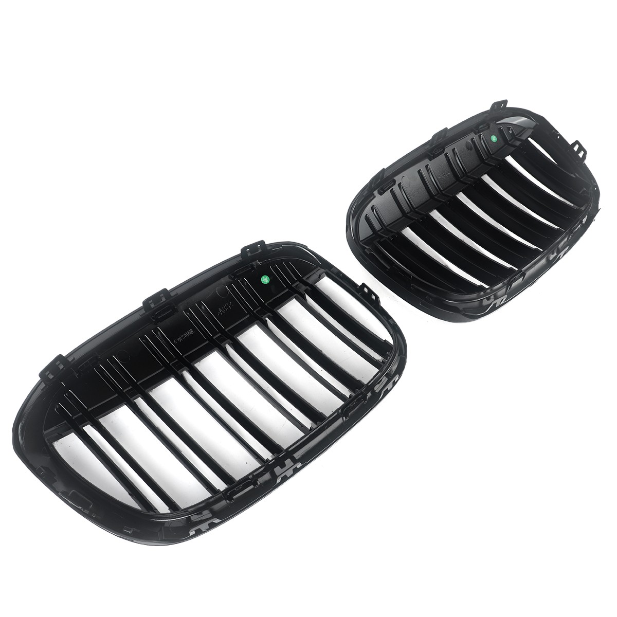 Glossy Black Dual Slats Front Kidney Grille Grill For 2016-2019 BMW X1 F48 F49