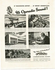 1942 Operadio Communicating Systems Intercoms Paging Microphones Vintage Ad