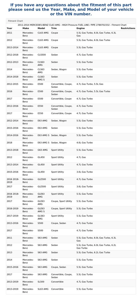 2011-2014 MERCEDES-BENZ CL63 AMG - высокого давления топливопровод / трубы 2780702332 - Изображение 4 из 4
