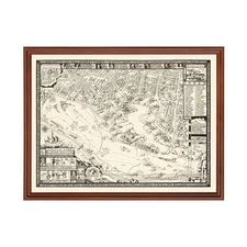 Old Map of Toluca Lake Lakeside Golf Club, CA 1936 - Vintage