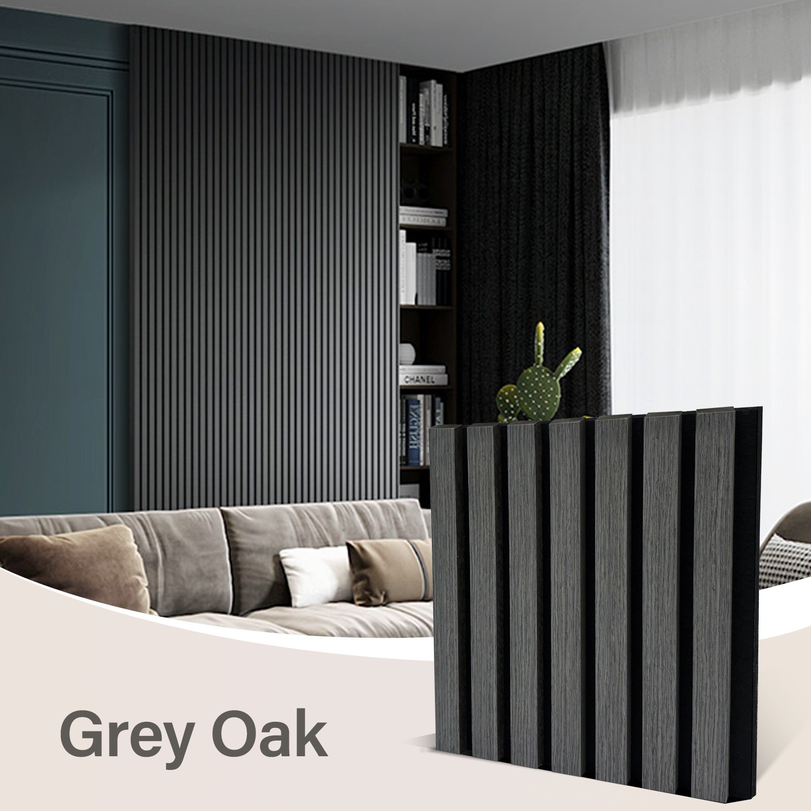 Acoustic Slat Panels 4PCS MDF Wall Panels for Home Theater O
