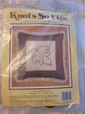 Knots So Fine Candlewicking Kit for Beginners Leaf Monogram Pillow Top