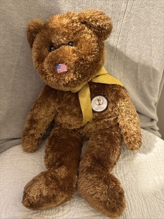 TY Beanie Buddy CHAMPION Bear FIFA 2002 World Cup United States Soccer Large