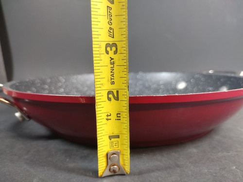 Curtis Stone Cookware 2 Handle Steel Enamel Durapan 10-in Red G U C - Picture 12 of 12