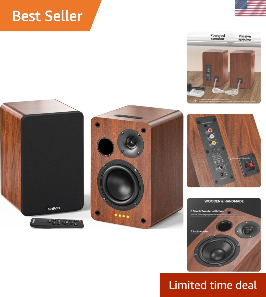 Elegantly Crafted Bluetooth Speakers with Optical Input & 80