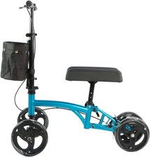 Steerable Knee Walker Scooter Adult Foldable Mobility Aid Blue