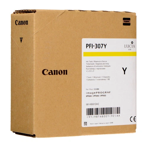 Original Canon PFI-307Y Yellow Ink Cartridge (9814B001AA)