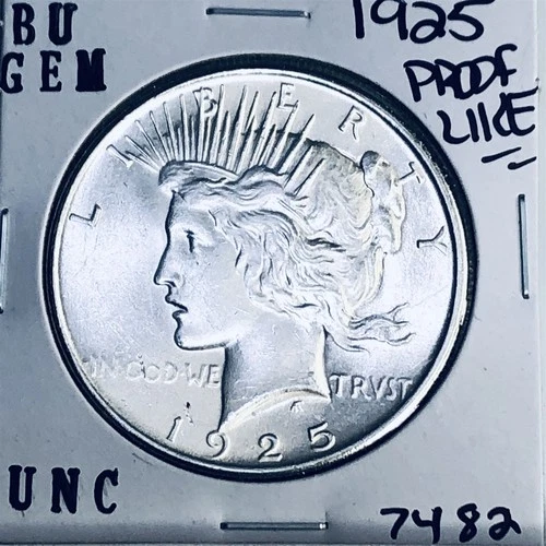 1925 P BU GEM PEACE SILVER DOLLAR UNC MS+++ U.S. MINT RARE COIN 7482