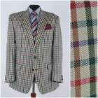 Mens DAKS Tweed Jacket 44R US Size Check Multy Colour Wool Sport Coat Blazer