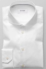 ETON White Contemporary Fit Twill Shirt Cotton Modern Italian Cutaway Collar
