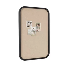 Kate & Laurel All Things Decor 20"x30" Hutton Wood Framed Fabric Pinboard Black