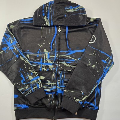 Vintage Y2K Volcom Green and Blue Splatter  Paint Full Zip Jacket