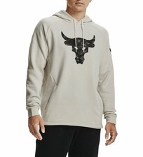 Under Armour Project Rock Charged Cotton Brahma Pullover Hoodie White Medium