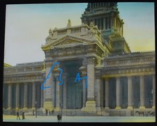 Photo BRUSSELS PALACE OF JUSTICE ENTRANCE BELGIUM C1920 Magic Lantern Slide