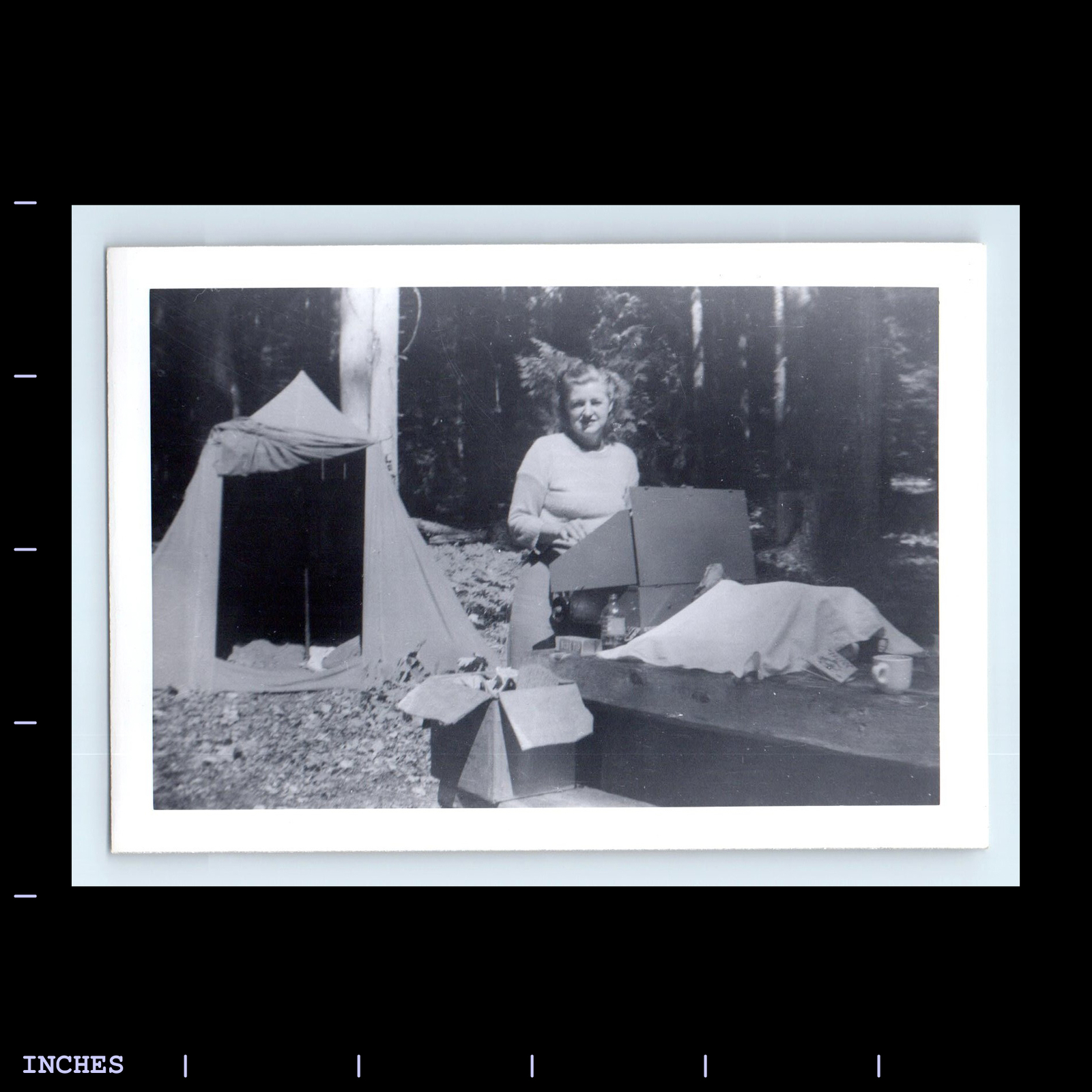 Old Vintage Photo WOMAN BY COLEMAN STOVE AND CAMPING TENT eBay