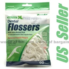 90 Pcs DENTAL FLOSS Mint Flavored Flossers Toothpick Oral Cleaning Teeth Care H2