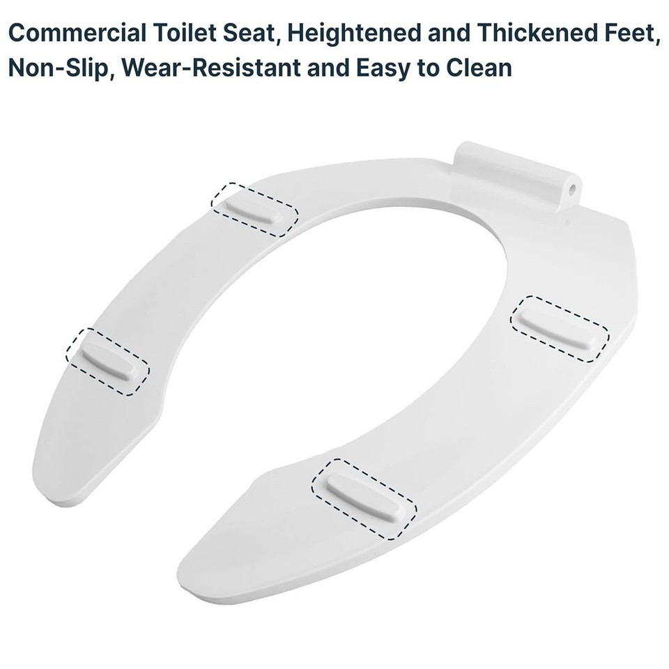 Church 255 000 Commercial Heavy Duty Open Front Toilet Seat, Elongated, White