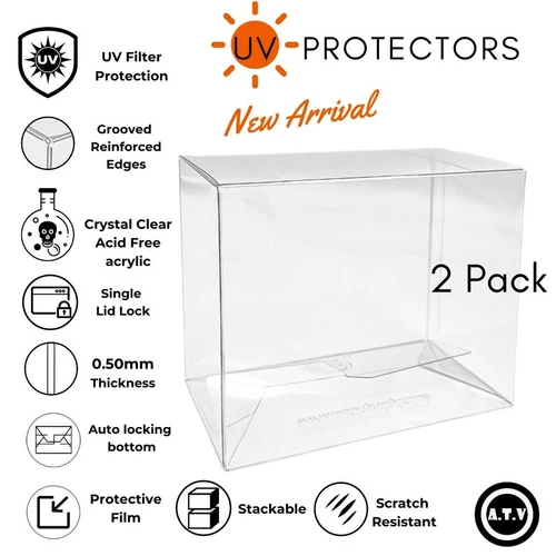 ATV Protectors / Cases UV 0.50mm Grooved Edge For 2 Pack Funko POP