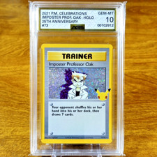 Pokemon Celebrations Trainer Imposter Professor Oak 73/102 AGS Gem-MT 10 2021