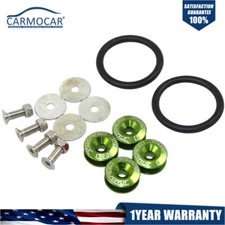 Universal Quick Release Fastener Bumper Fender Trunk Hatch Kit Green Color