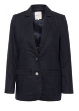 Part Two Women’s Nyan Linen Blazer Jacket Button Black Uk 14 New Rrp £140