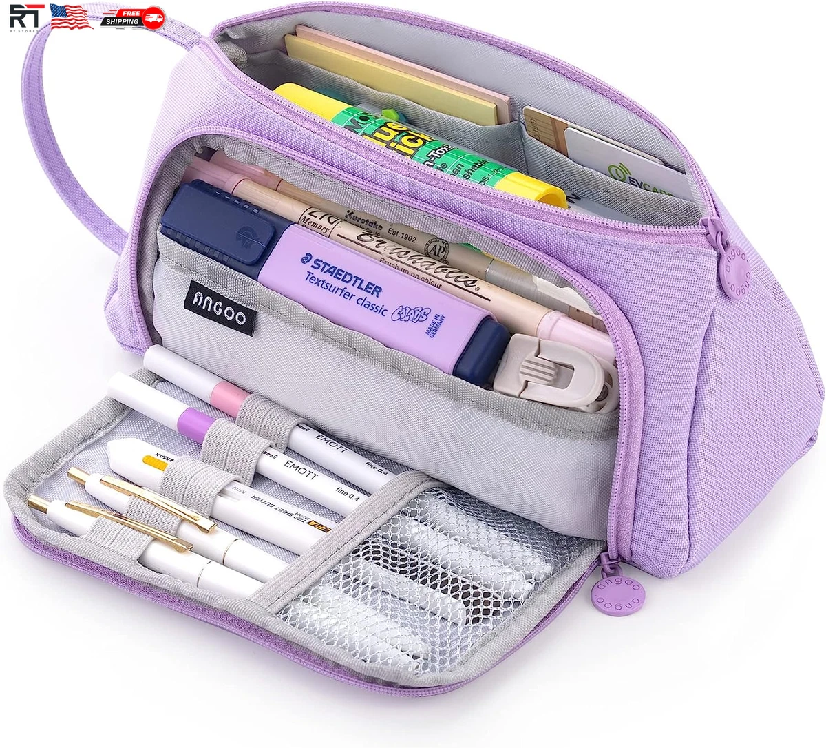 Pencil Case Large Capacity Pencil Bag 3 Compartment Pencil Pouch Big  Storage Pen Cases for Girls Boys Middle High School College Students Teen  Adults Office Organizer Gifts 