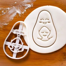 Avocado Mother & Child Cookie Cutter - pregnancy announcement baby shower doula