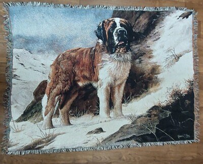 Saint Bernard Robert May Throw Blanket 70x50 Multi-colored 