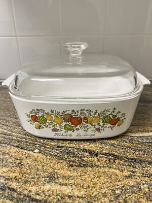 Vintage Corning Ware qt Casserole L'Echalote La Sauge Spice of